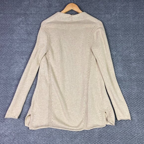 Lilly Pulitzer Open Front Cardigan Sweater Women's Small Gold Metallic Cashmere - Picture 4 of 13